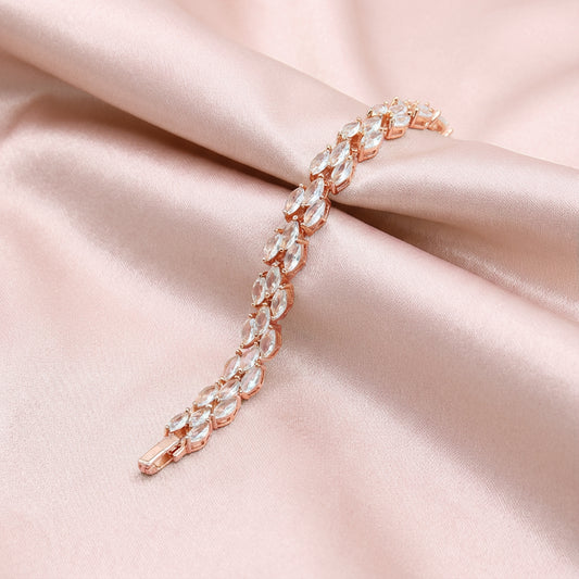 Elegant Marquise Crystal Bracelet - Rose Gold