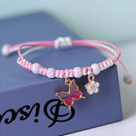 Butterfly and Cat Pendant Bracelet