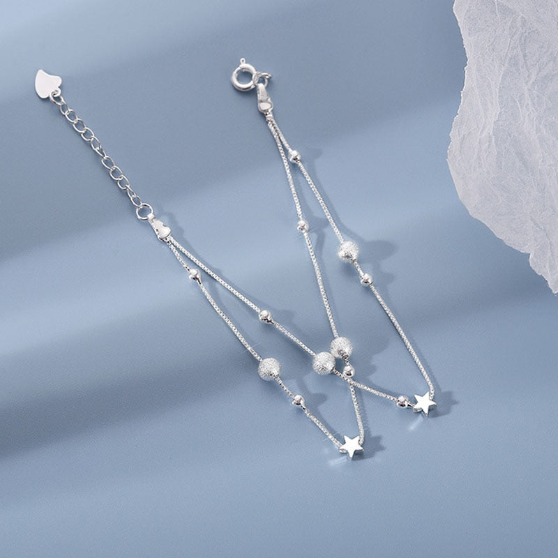 Stars and Frosted Bead Bracelet