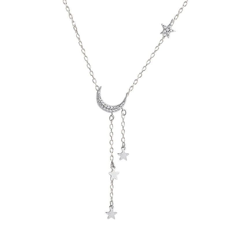 Hanging Stars and Moon Necklace