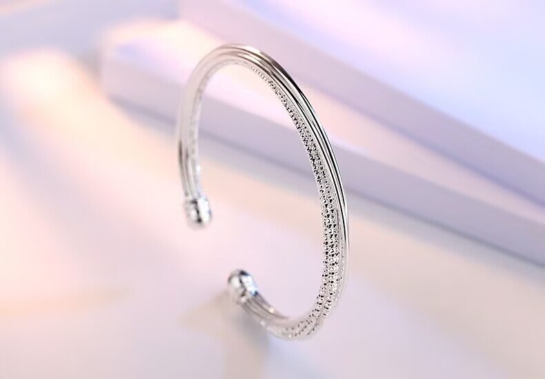 Open Silver Bangle