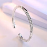 Open Silver Bangle