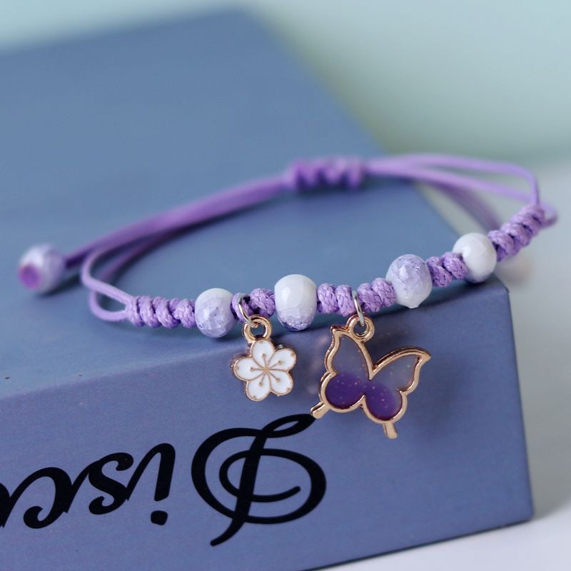 Butterfly and Cat Pendant Bracelet